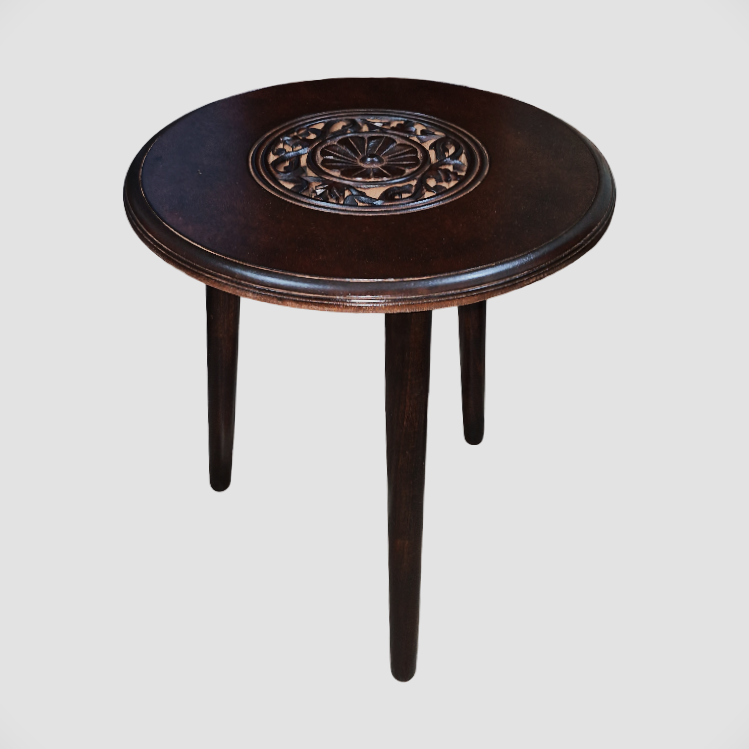 Wooden Carved Top Foldable Stool