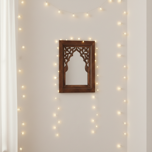 Antique Black Wooden Jharokha| Wall Mirror Frame