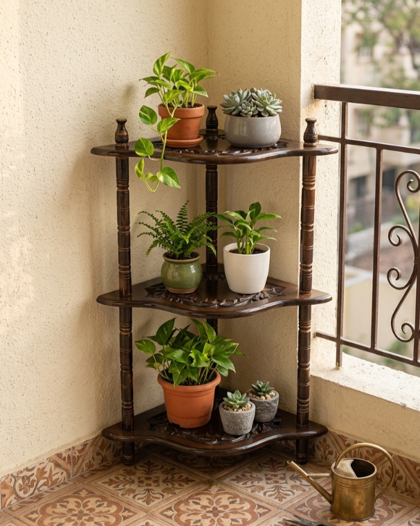 Wooden Planter Stand – 3 Tier Plant Stand for Indoor & Outdoor Use